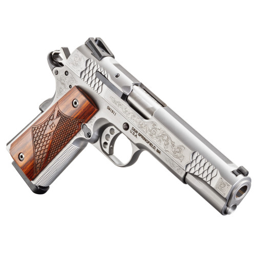 Pistolet Smith et Wesson 1911 E Series gravé calibre 45ACP