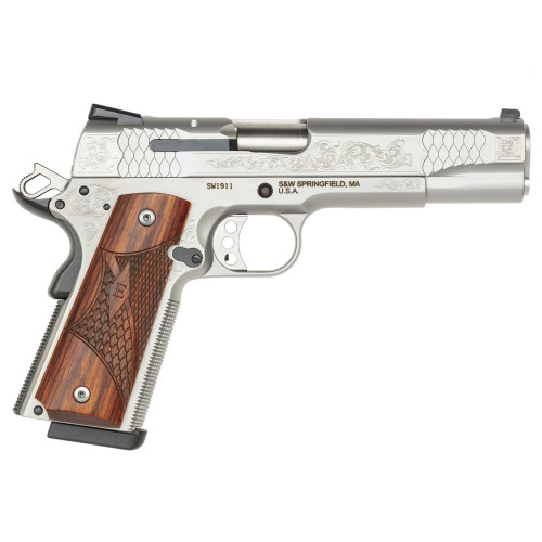 Pistolet Smith et Wesson 1911 E Series gravé calibre 45ACP