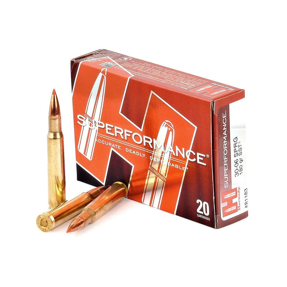 Cartouches Hornady Cal 30-06 SPRG 180gr SST SPF