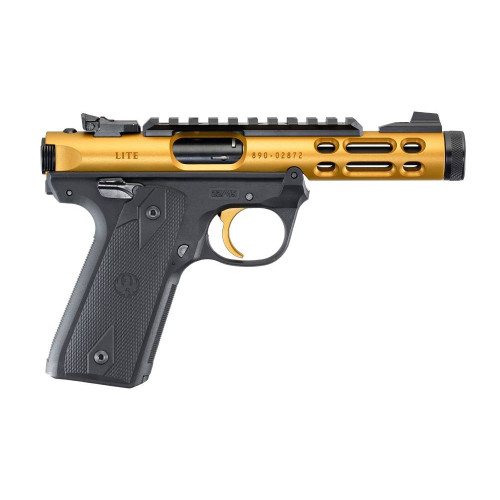 Pistolet Ruger Mark IV 22/45 Lite 22LR 4.40" 10CPS Finition Anodisé Or 1/2-28"