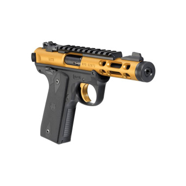 Pistolet Ruger Mark IV 22/45 Lite 22LR 4.40" 10CPS Finition Anodisé Or 1/2-28"