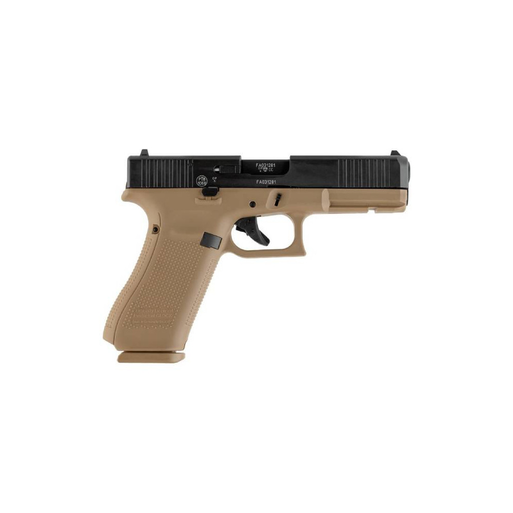 Pistolet Glock 17 Gen5 Coyote Cal. 9mm PAK a blanc