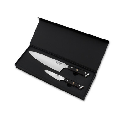 Couteaux Coffret de 2 Fukito Ebène X50 office 9 cm et chef 21 cm