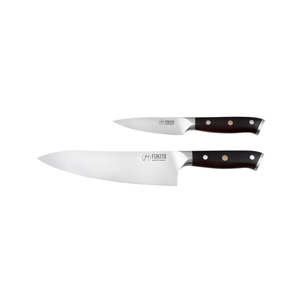 Couteaux Coffret de 2 Fukito Ebène X50 office 9 cm et chef 21 cm