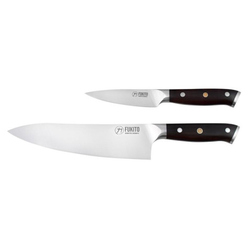 Couteaux Coffret de 2 Fukito Ebène X50 office 9 cm et chef 21 cm