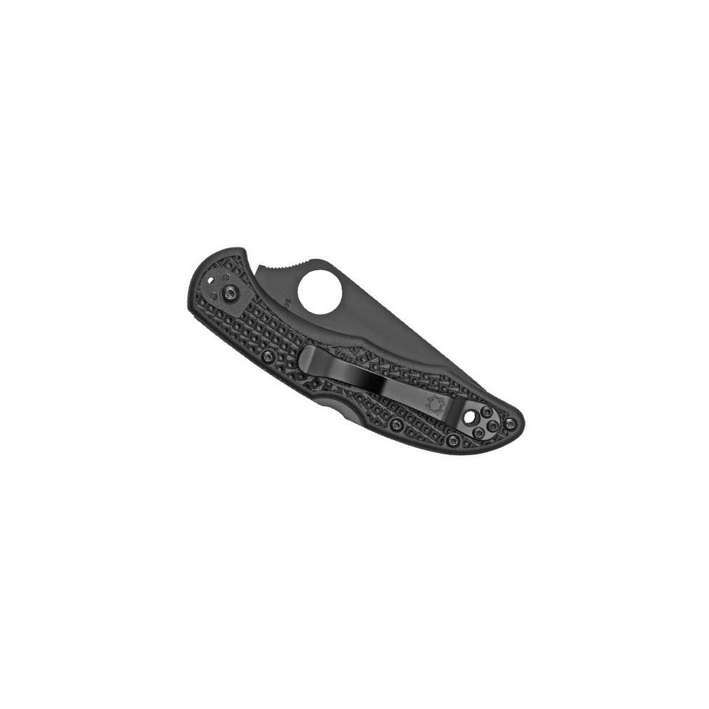 Couteau Spyderco Delica 4 noir Semi Dentée