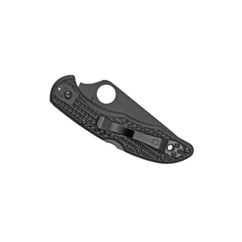 Couteau Spyderco Delica 4 noir Semi Dentée