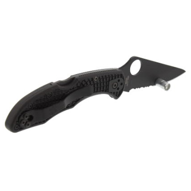 Couteau Spyderco Delica 4 noir Semi Dentée