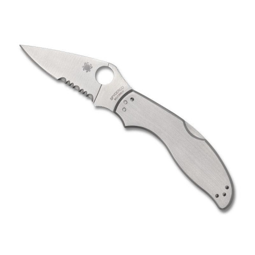 Couteau Spydreco Uptern lame semi-dentée à cran